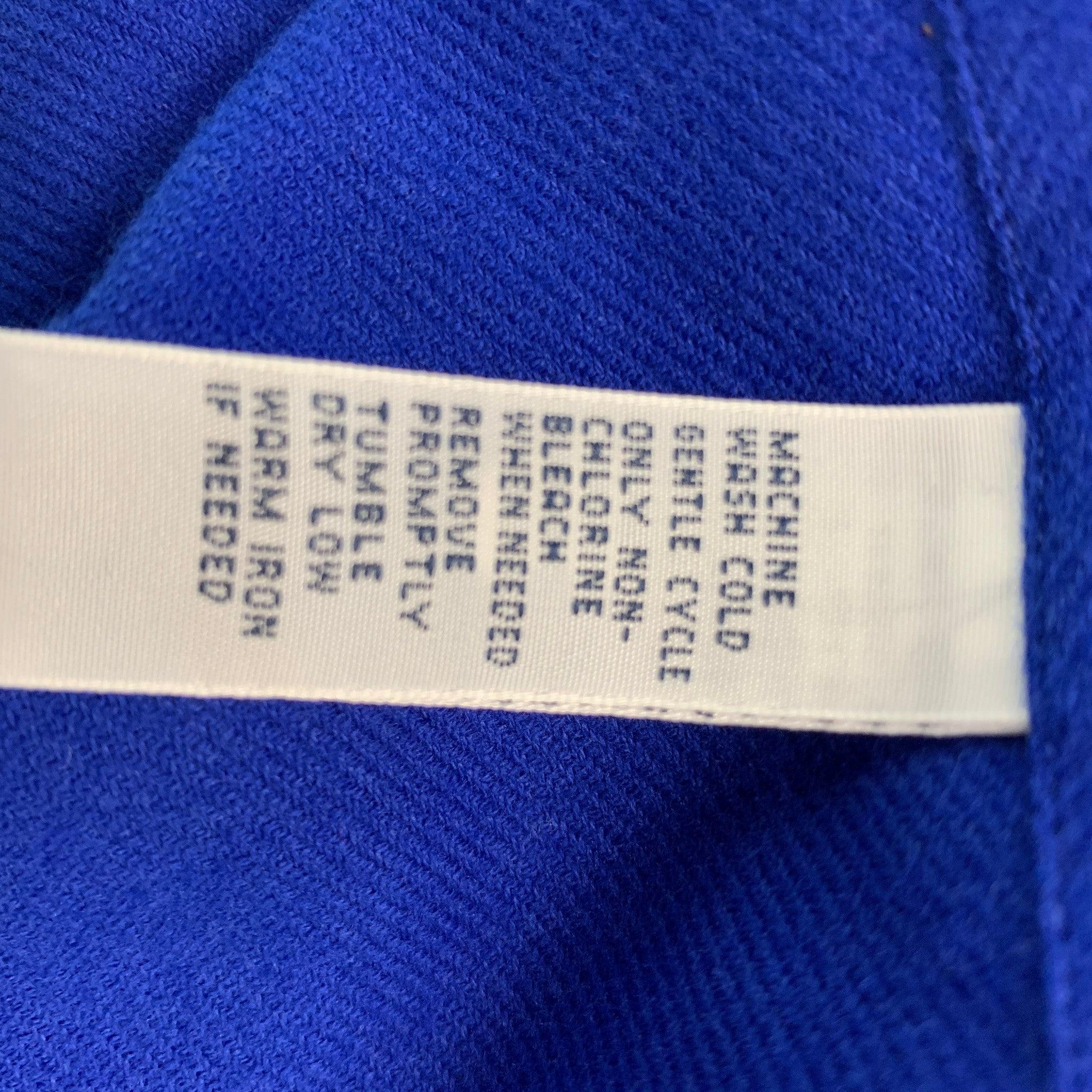RALPH LAUREN Size M Royal Blue Solid Cotton Patch Pockets Long Sleeve Shirt For Sale 1