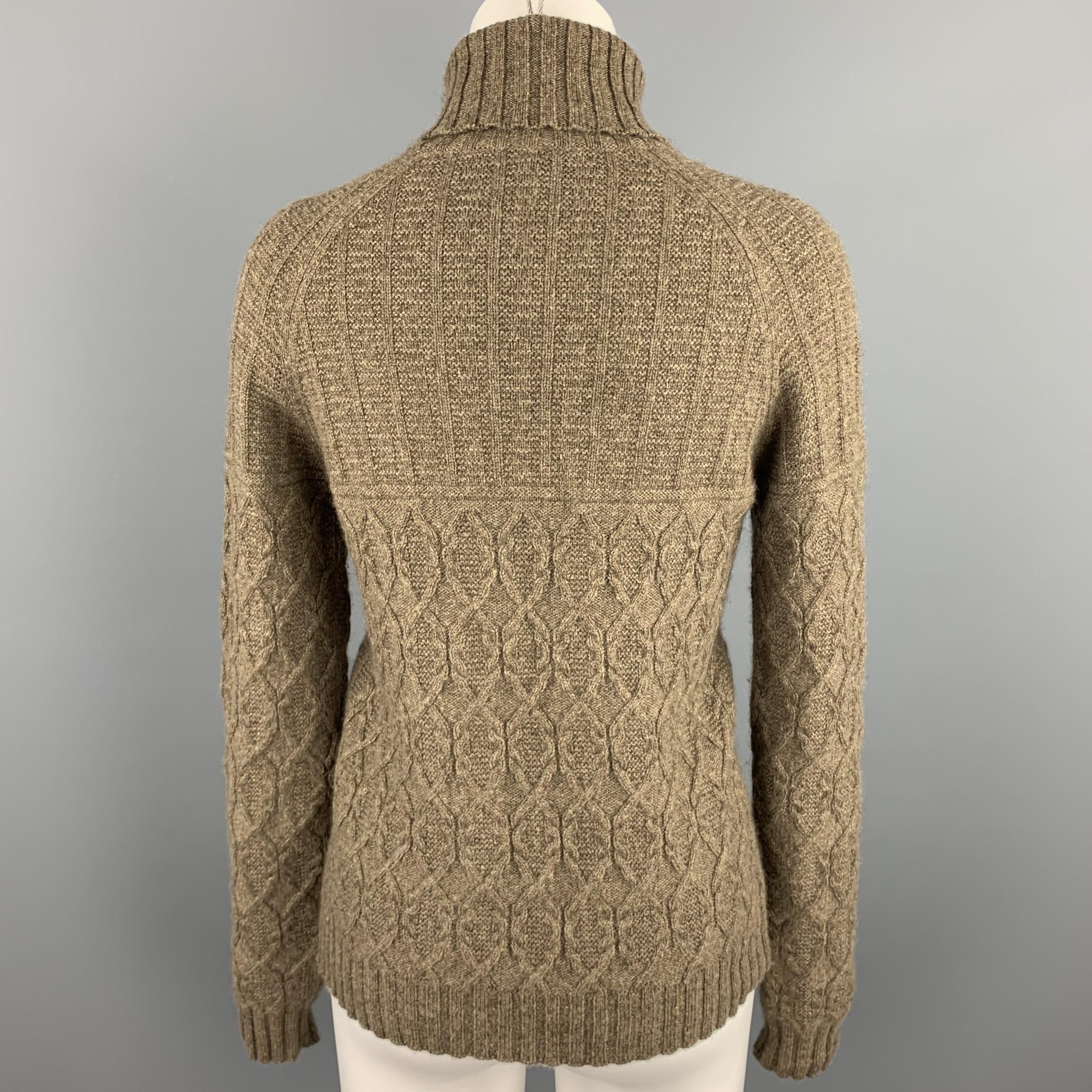 RALPH LAUREN Size M Taupe Knitted Cashmere Turtleneck Pullover In Excellent Condition In San Francisco, CA