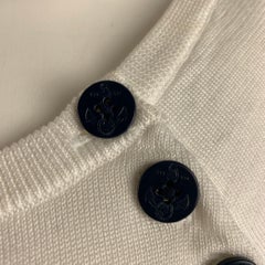 RALPH LAUREN Size M White Navy Stripe Boat Neck Casual Top