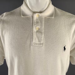 RALPH LAUREN Size M White Terry Cotton Polo