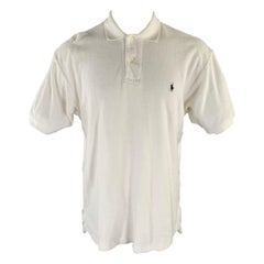 RALPH LAUREN Size M White Terry Cotton Polo