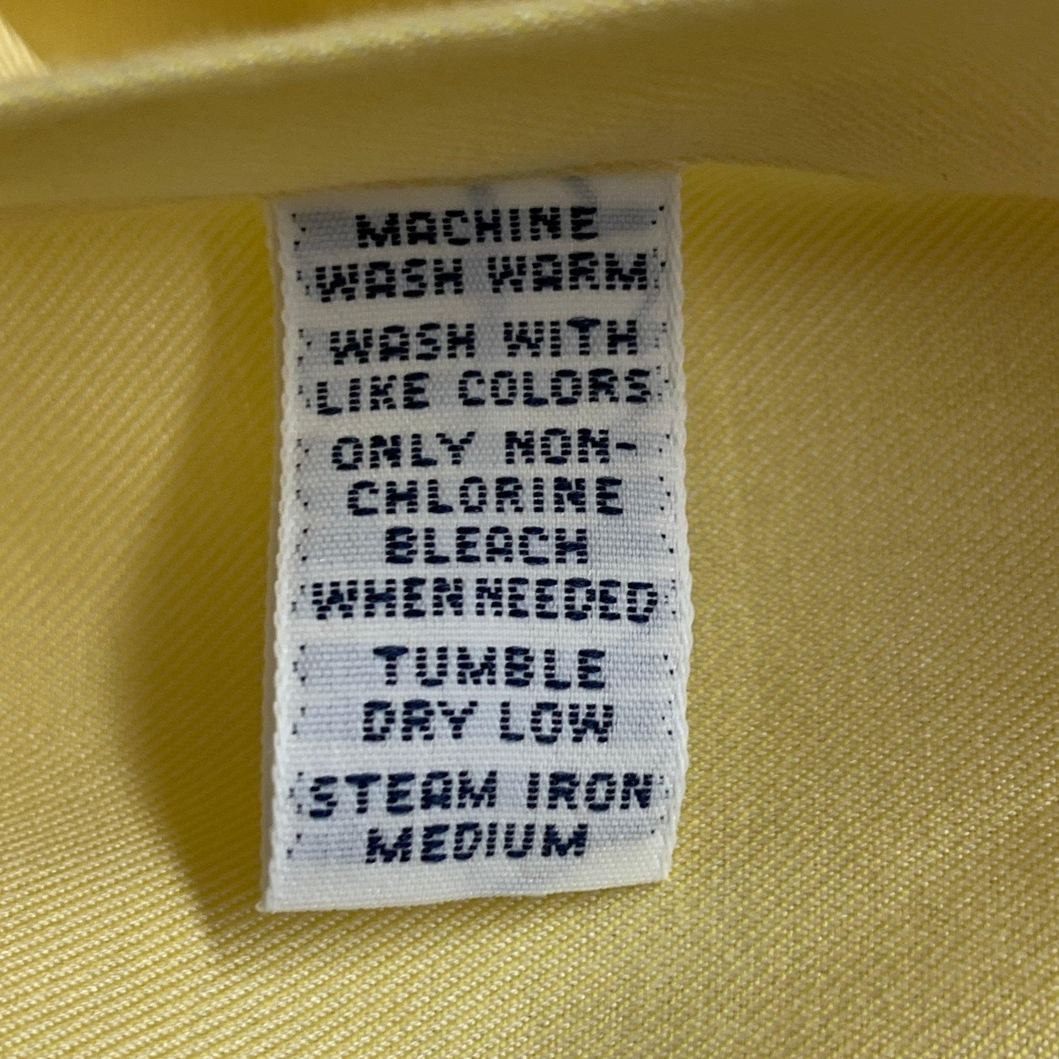 RALPH LAUREN Size M Yellow Cotton Button Down Collar Long Sleeve Shirt For Sale 1