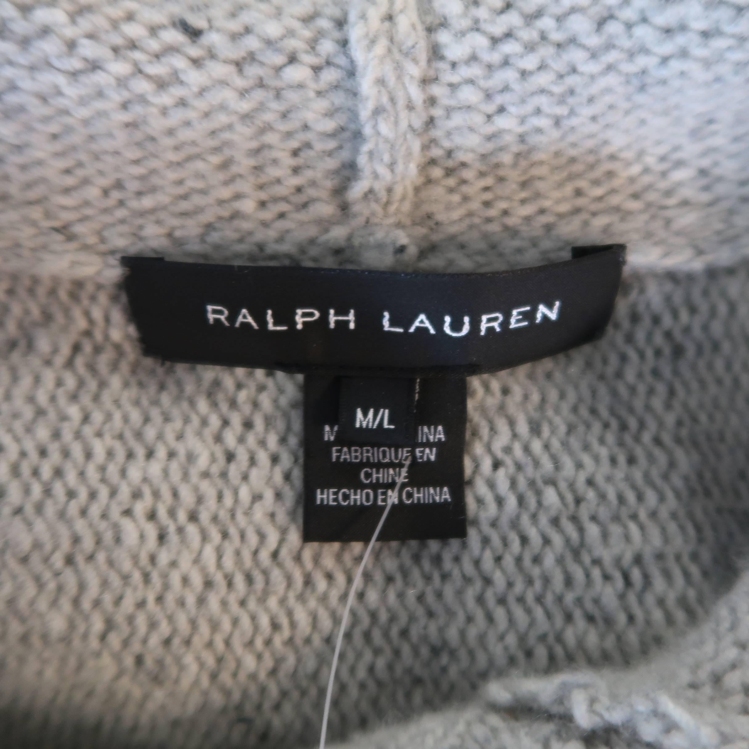 Ralph Lauren Gray Cashmere Knit Hooded Poncho 4