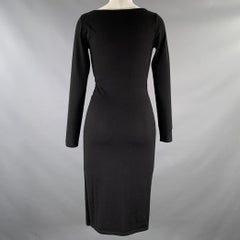 RALPH LAUREN Size S Black Cashmere/polyester Knitted Wrap Dress