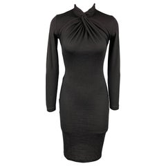 RALPH LAUREN Size S Black Knitted Cashmere High Collar Dress