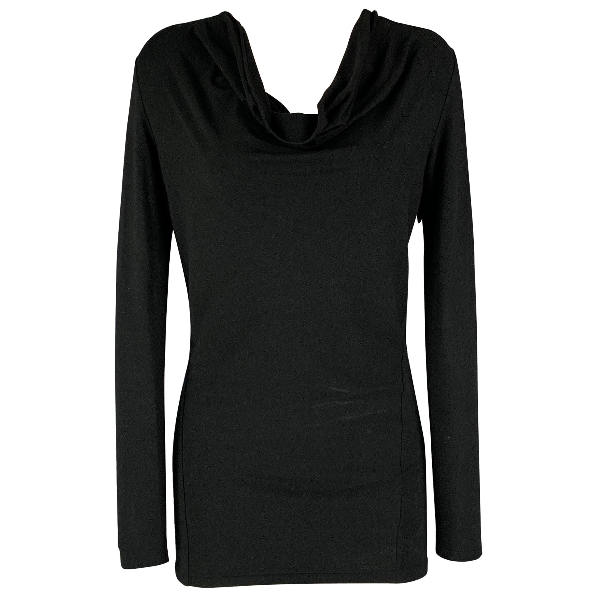 RALPH LAUREN Talla S Negro Viscosa  Elastano Jersey de manga larga