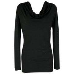 RALPH LAUREN Talla S Negro Viscosa  Elastano Jersey de manga larga