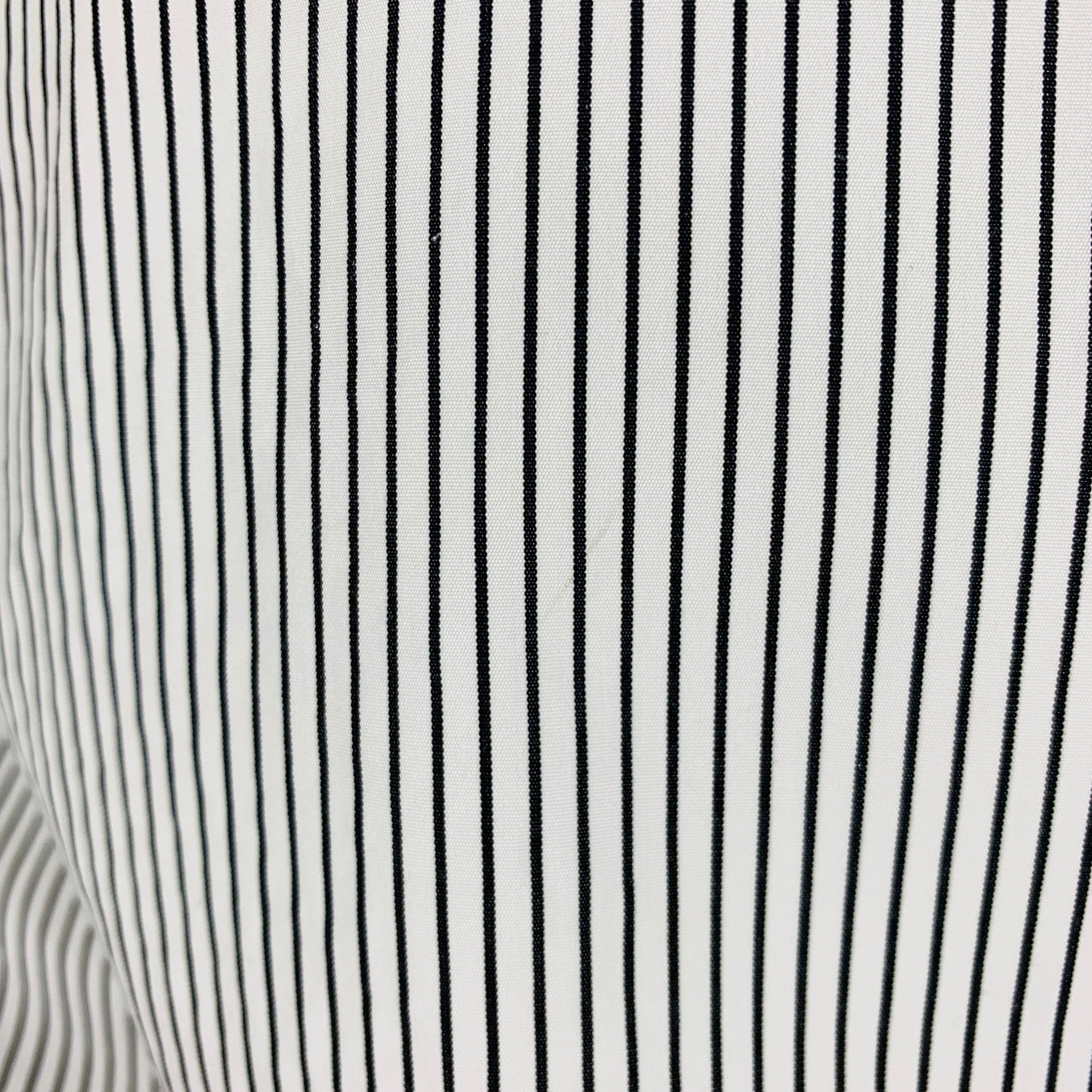 Men's RALPH LAUREN Size S Black White Stripe Cotton Button Down Long Sleeve Shirt For Sale