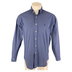 RALPH LAUREN Size S Blue Checkered Cotton Button Up Long Sleeve Shirt