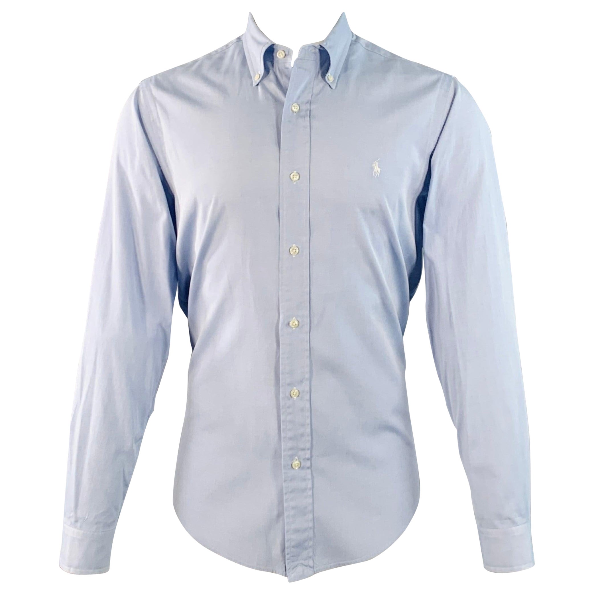 RALPH LAUREN Size S Blue Cotton Button Down Collar Long Sleeve Shirt