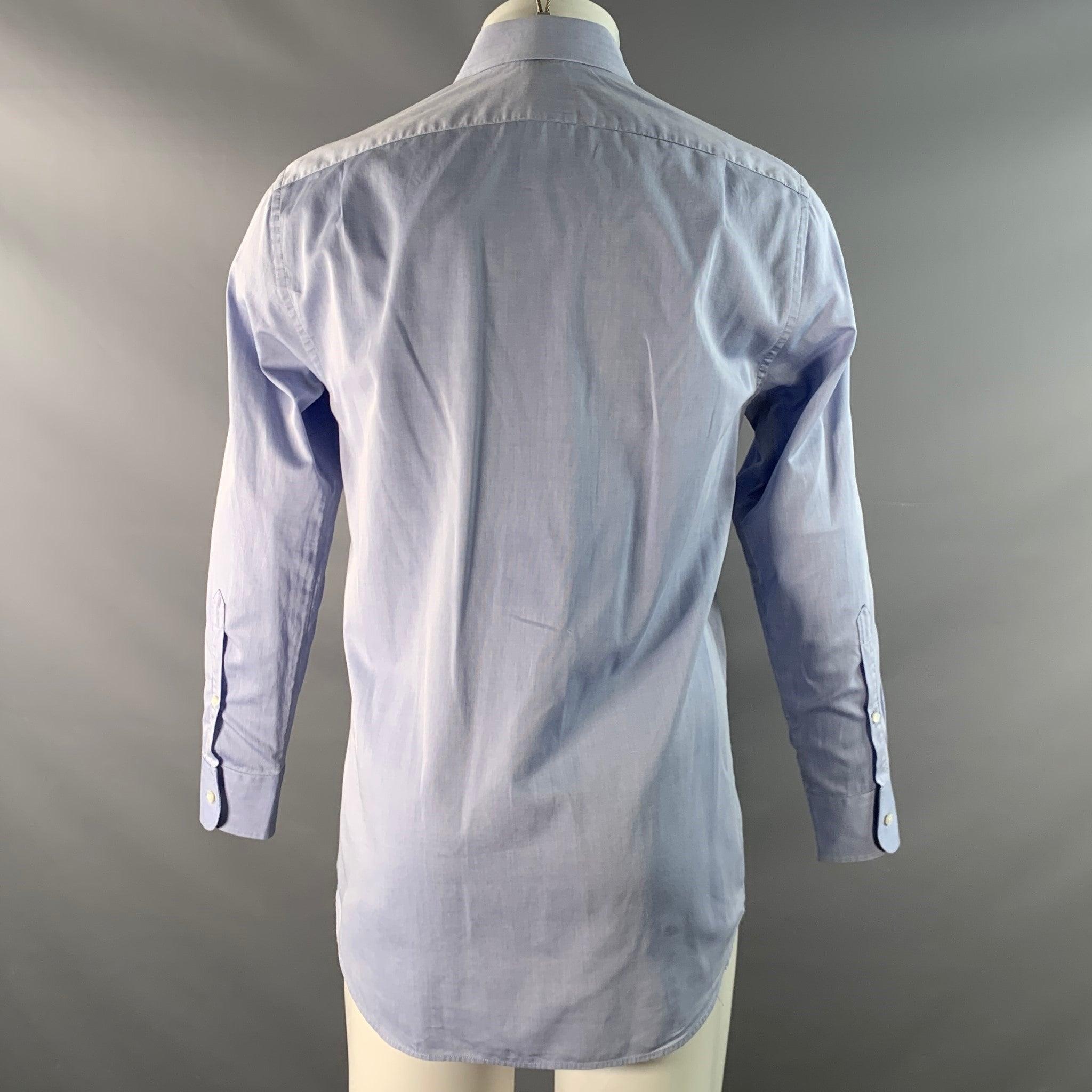 Grigio RALPH LAUREN - Camicia a maniche lunghe in cotone blu chiaro Taglia S in vendita