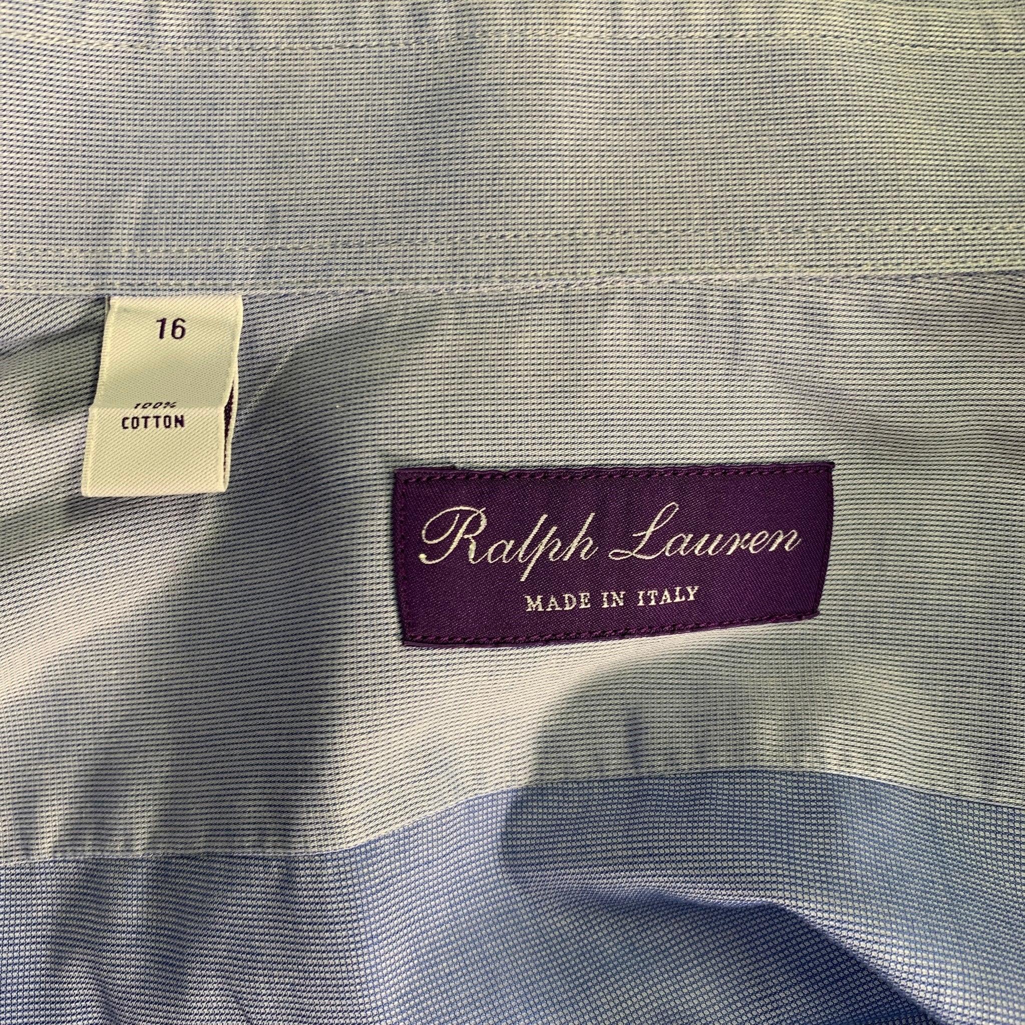 RALPH LAUREN - Camicia a maniche lunghe in cotone blu chiaro Taglia S In condizioni ottime in vendita a San Francisco, CA