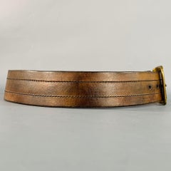 RALPH LAUREN Size S Brown Brass Leather Belt
