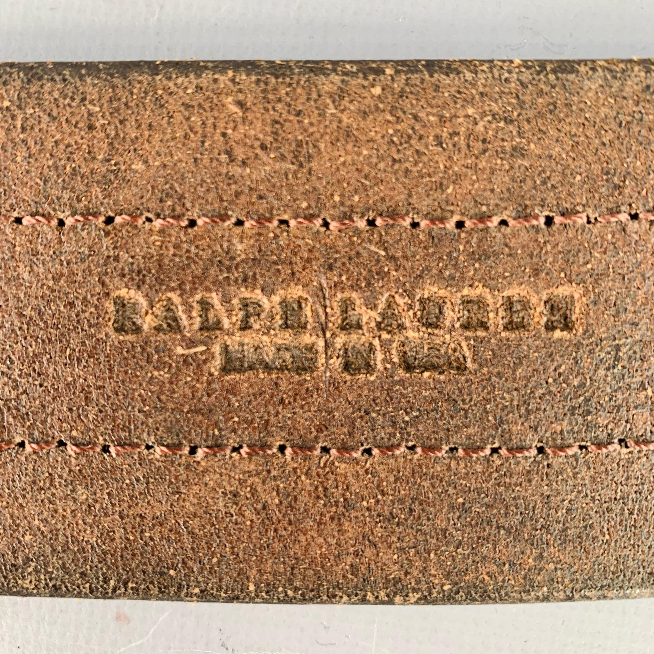 RALPH LAUREN Größe S Brauner Messing Ledergürtel im Angebot 2