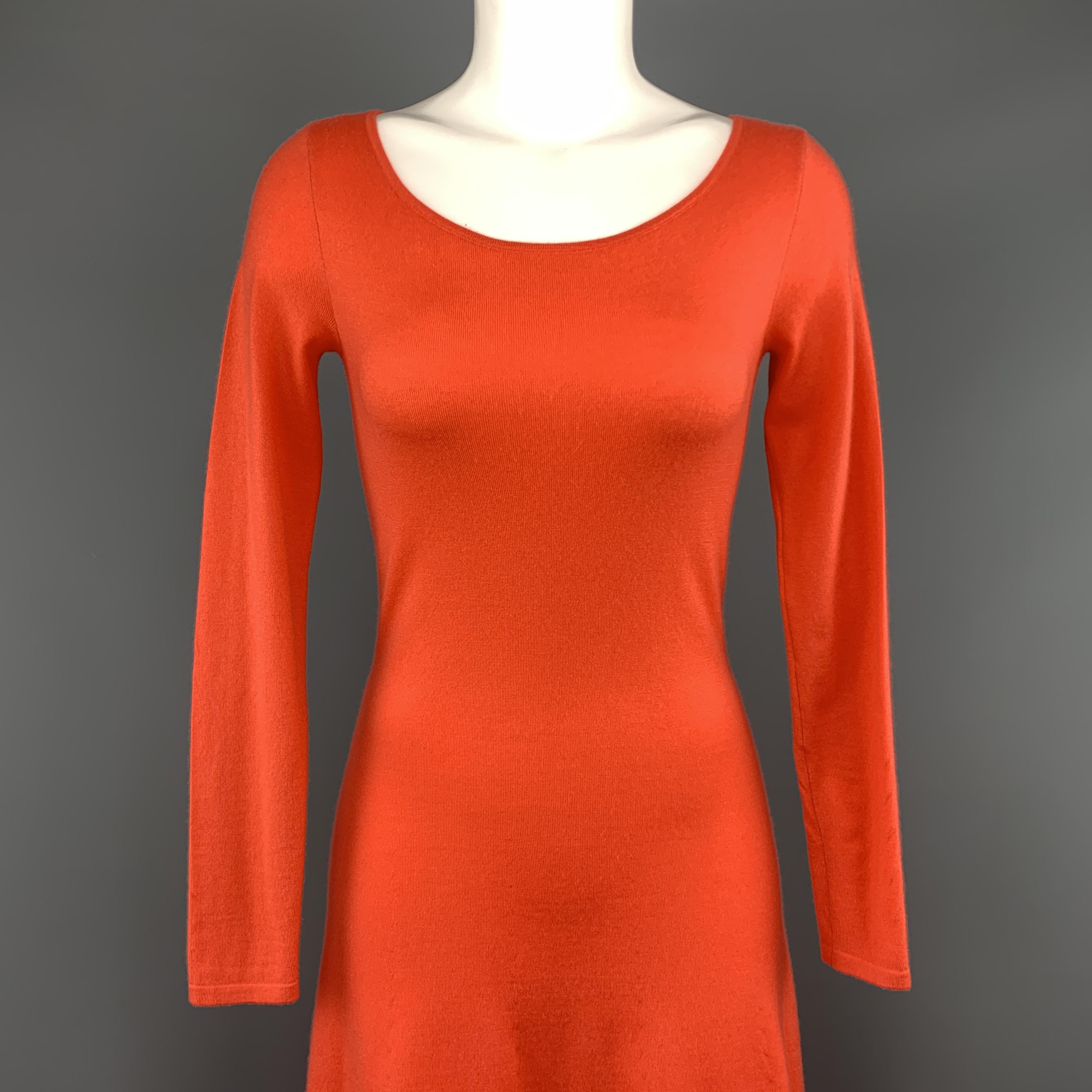 RALPH LAUREN BLACK LABEL sweater dress comes in bold coral cashmere knit with a scoop neck, long sleeves and A line skirt silhouette.
 
Excellent Pre-Owned Condition.
Marked: S
 
Measurements:
 
Shoulder: 14 in.
Bust: 32 in.
Waist: 26 in.
Hip: 38