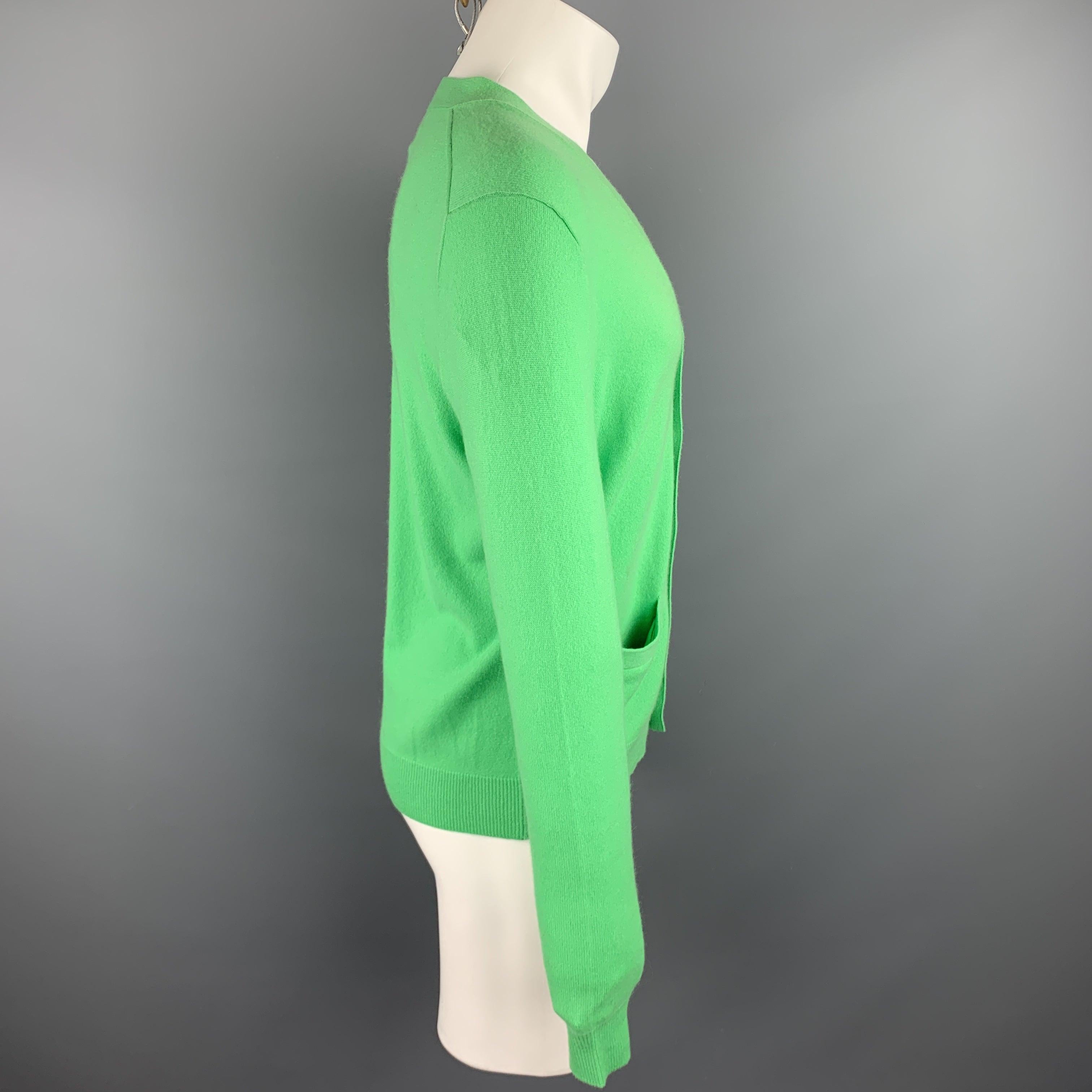 RALPH LAUREN Size S Green Cashmere Buttoned Cardigan In Good Condition In San Francisco, CA