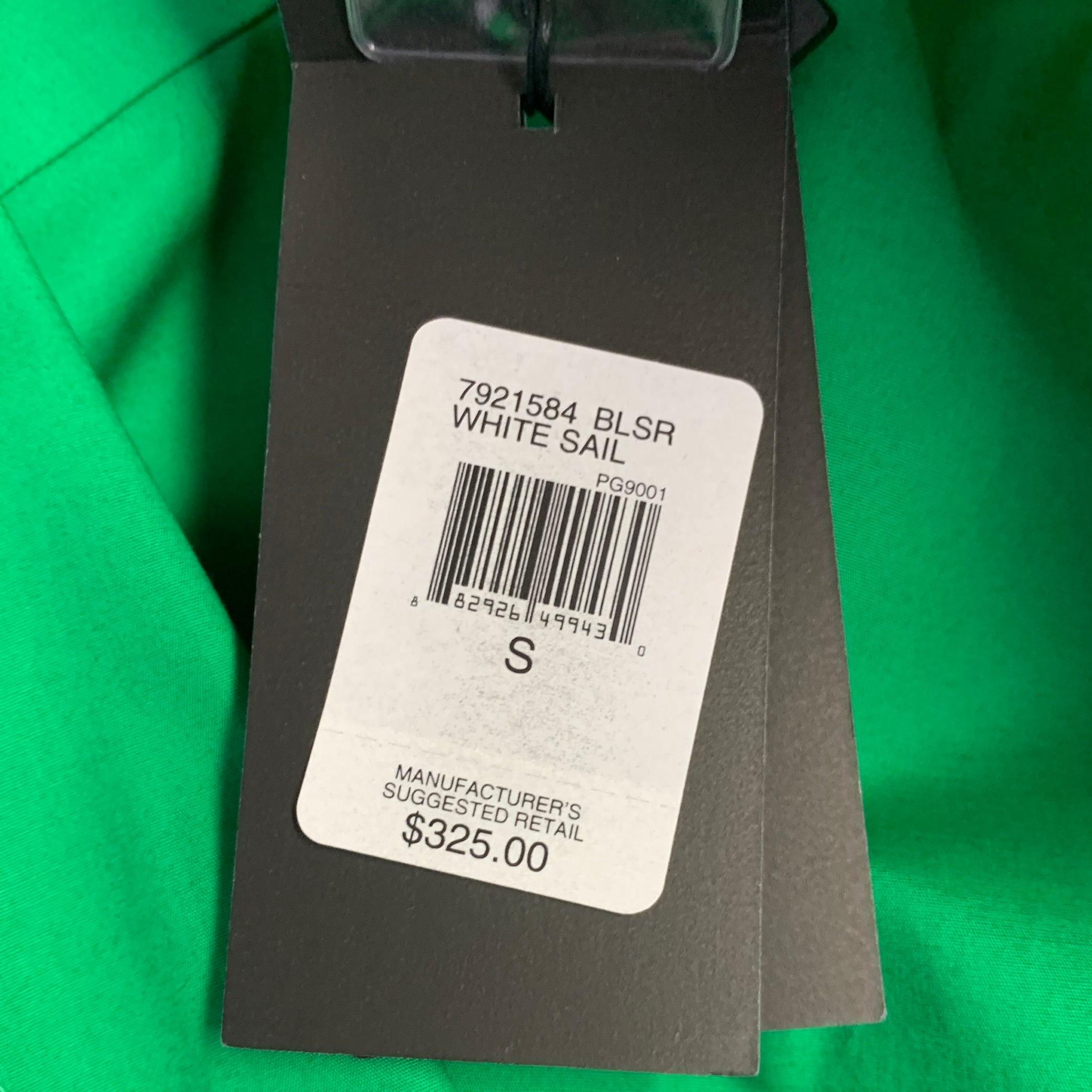 RALPH LAUREN Taille S Chemise à manches longues à épaulettes en coton mélangé vert en vente 1