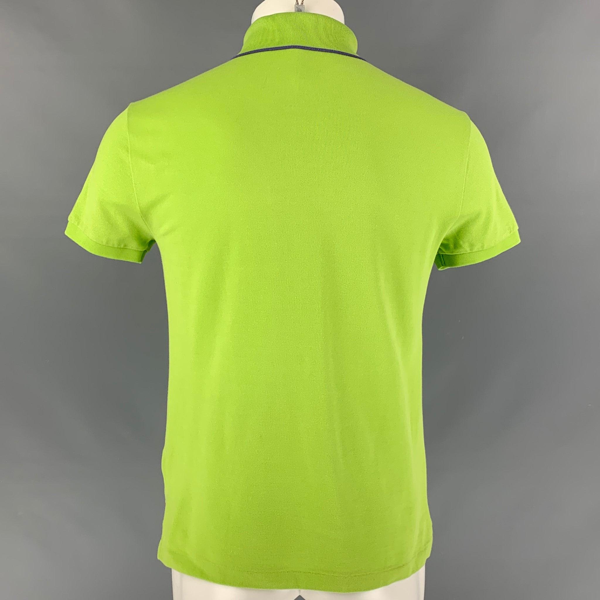 RALPH LAUREN Size S Green Cotton &  Elastane One pocket Polo In Excellent Condition For Sale In San Francisco, CA
