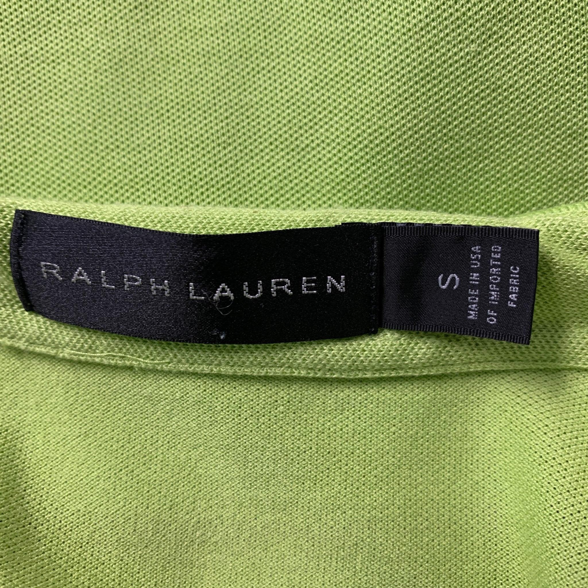 Men's RALPH LAUREN Size S Green Cotton &  Elastane One pocket Polo For Sale