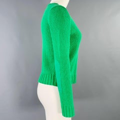 Pull col V en tricot de coton vert Ralph Lauren, taille S