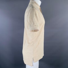 RALPH LAUREN Size S Khaki Logo Cotton Ribbed Polo