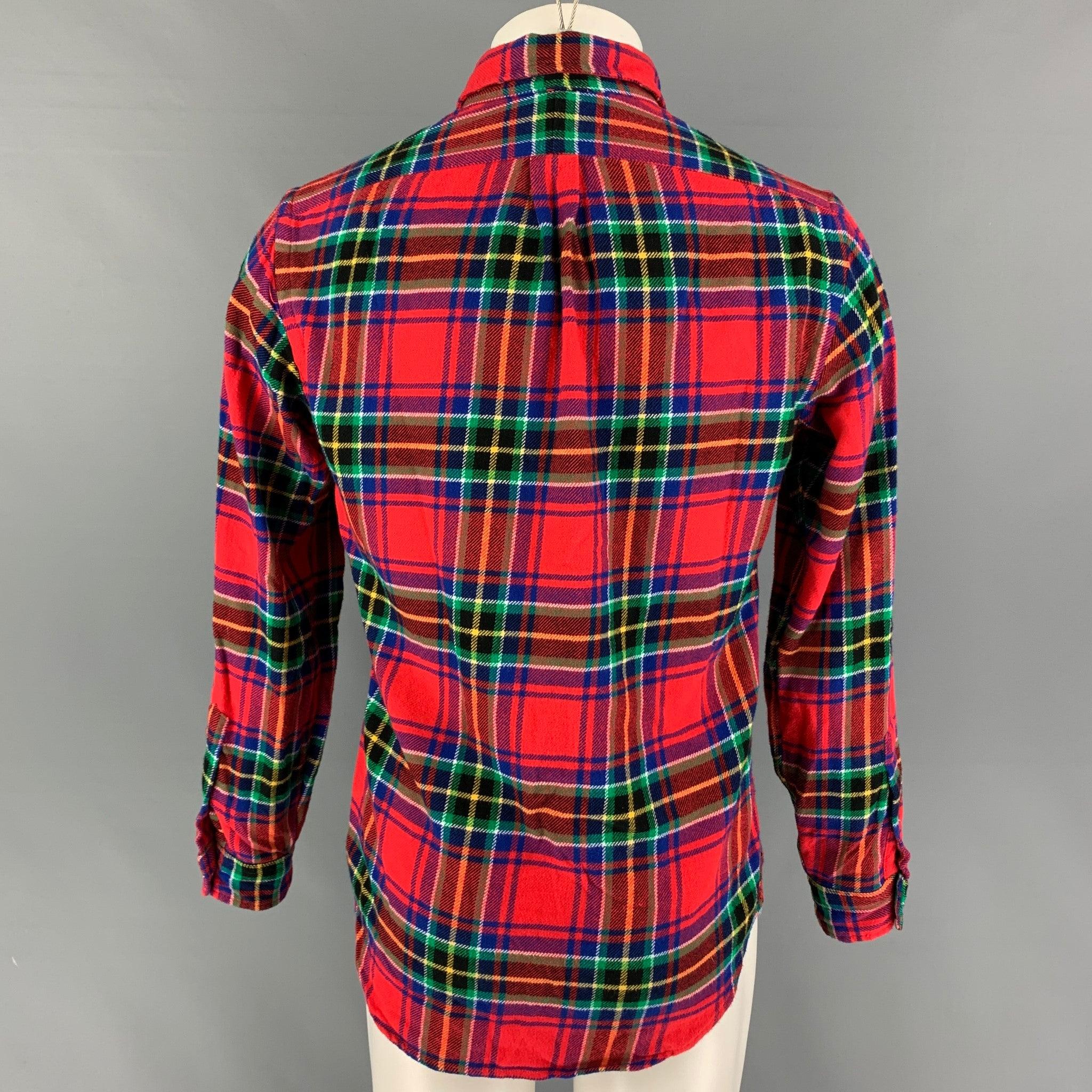 RALPH LAUREN Size S Multi-Color Plaid Cotton Button Up Long Sleeve Shirt In Good Condition For Sale In San Francisco, CA
