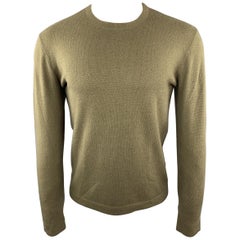 RALPH LAUREN Size S Olive Cashmere Crew-Neck Pullover Sweater