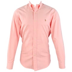 RALPH LAUREN Size S Pink Cotton Button Down Collar Long Sleeve Shirt