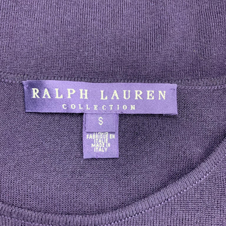 RALPH LAUREN Size S Purple Cashmere Crewneck Pullover For Sale at 1stDibs