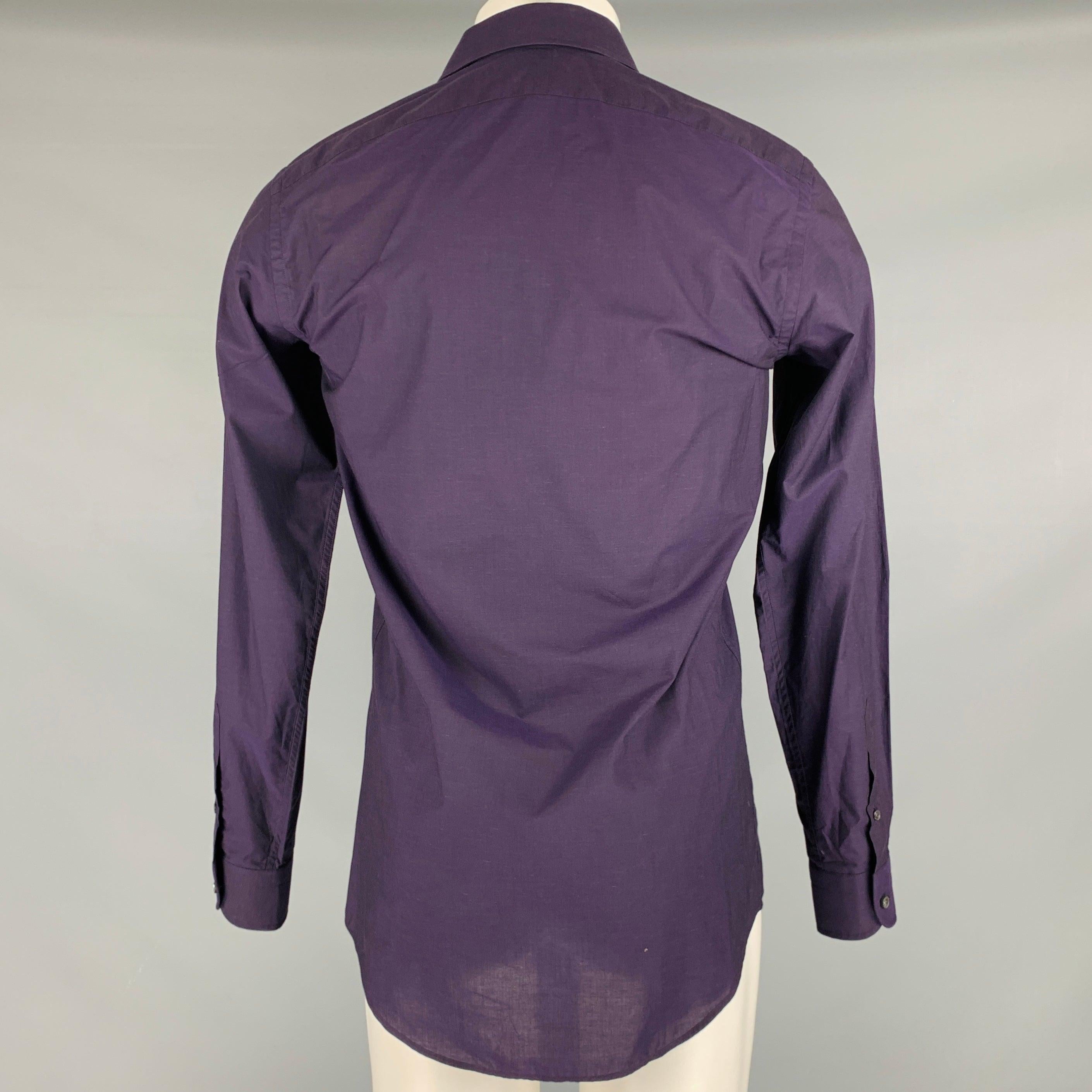 RALPH LAUREN Size S Purple Cotton Button Up Long Sleeve Shirt In Excellent Condition For Sale In San Francisco, CA