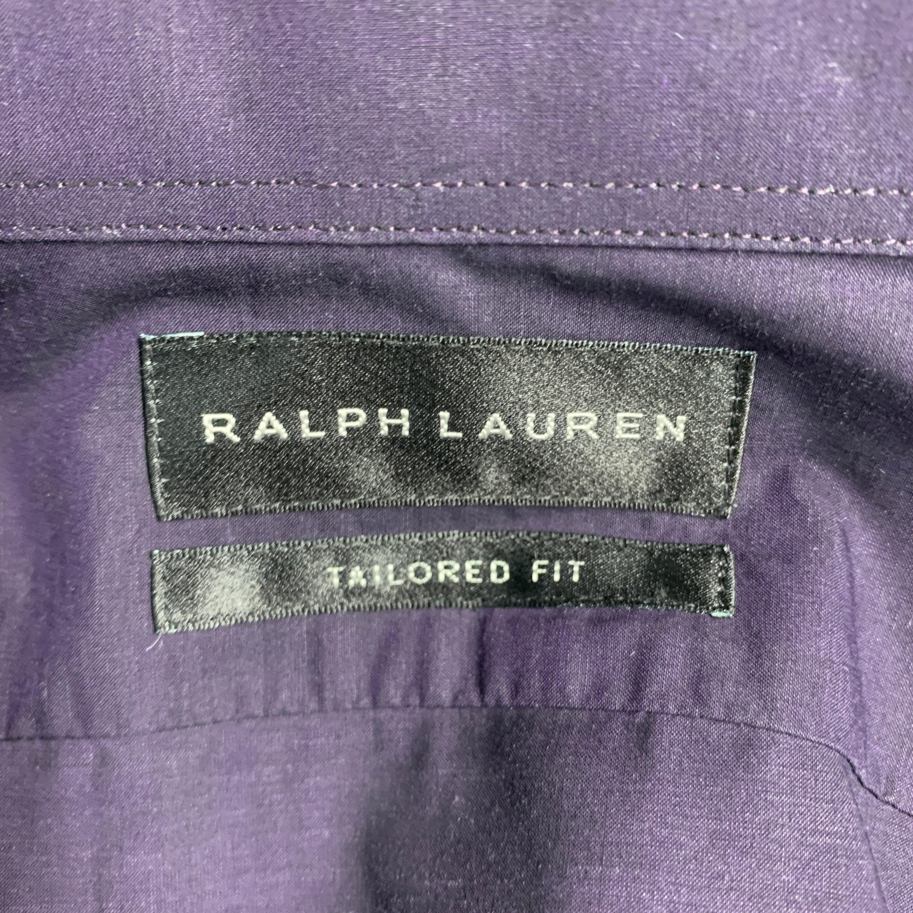 RALPH LAUREN Size S Purple Cotton Button Up Long Sleeve Shirt For Sale 1