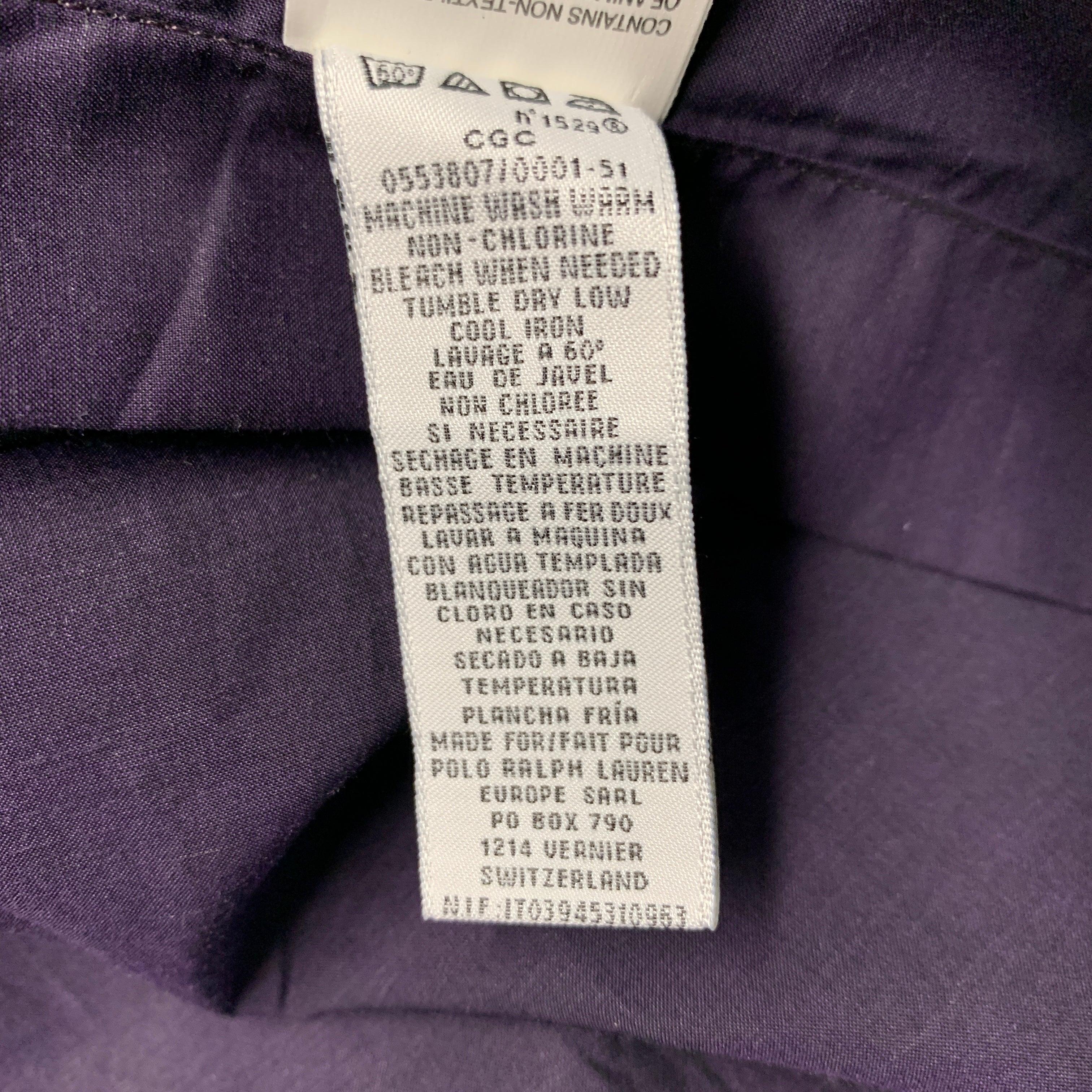 RALPH LAUREN Size S Purple Cotton Button Up Long Sleeve Shirt For Sale 4