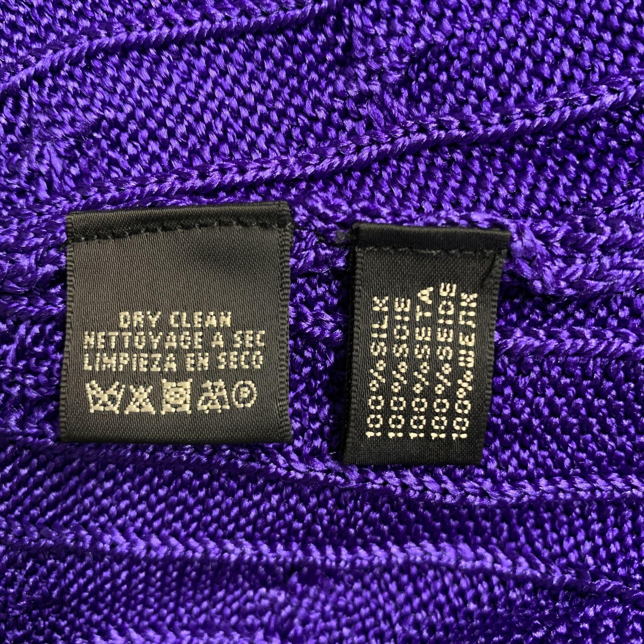 RALPH LAUREN Size S Purple Silk Cable Long Sleeve Dress For Sale 2