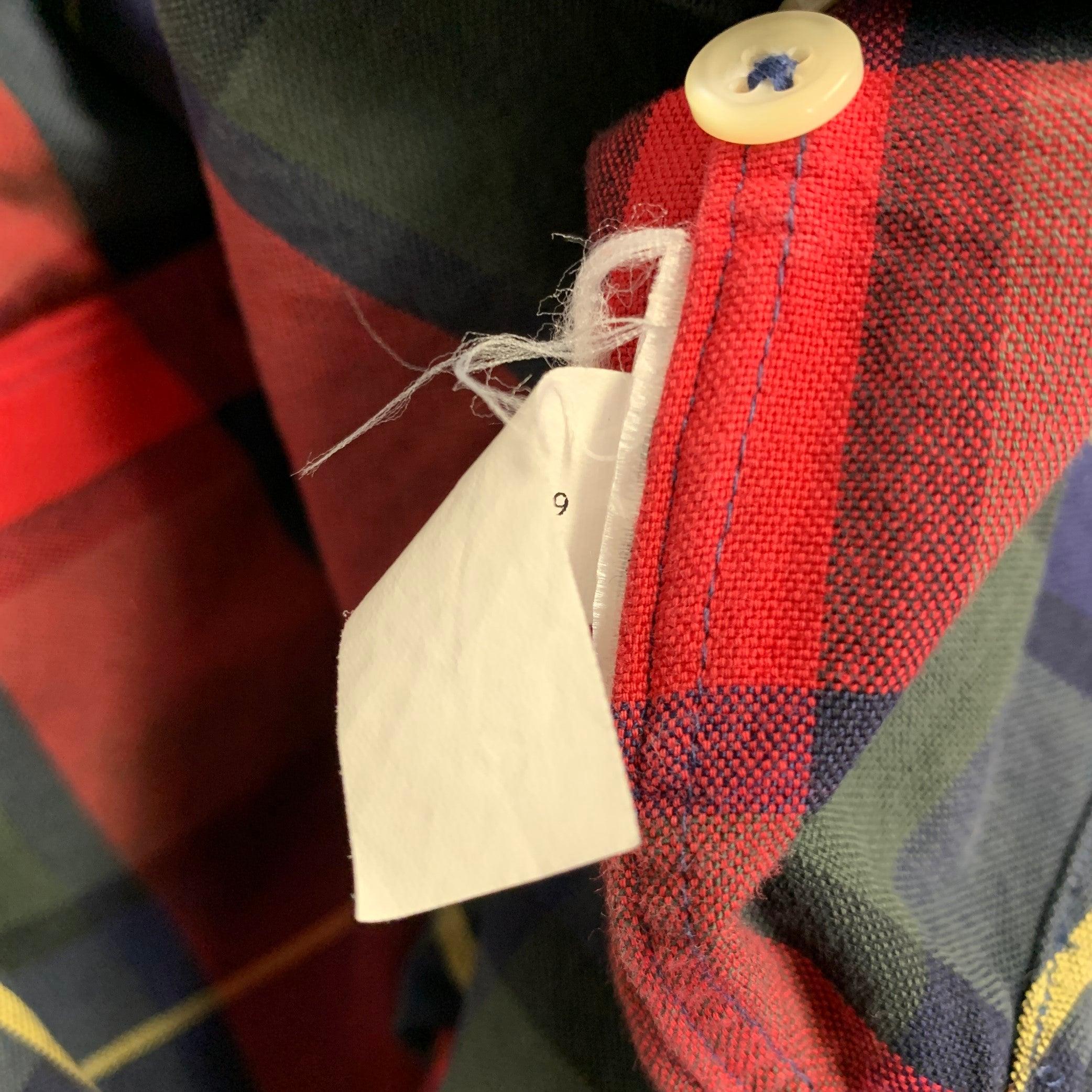 RALPH LAUREN Size S Red Blue Green Plaid Woven Button Down Long Sleeve Shirt For Sale 2