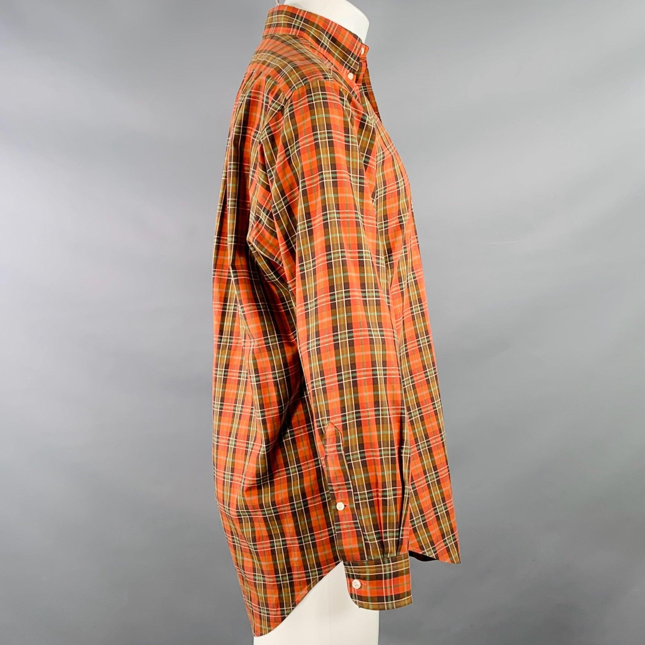 Camicia a maniche lunghe Ralph Lauren
in tessuto di cotone rosso e verde con motivo a quadri, colletto abbottonato e chiusura con bottoni. Eccellente condizione di usato. 

Contrassegnato:   S 

Misure: 
 
Spalla: 18,5 pollici Petto: 46 pollici