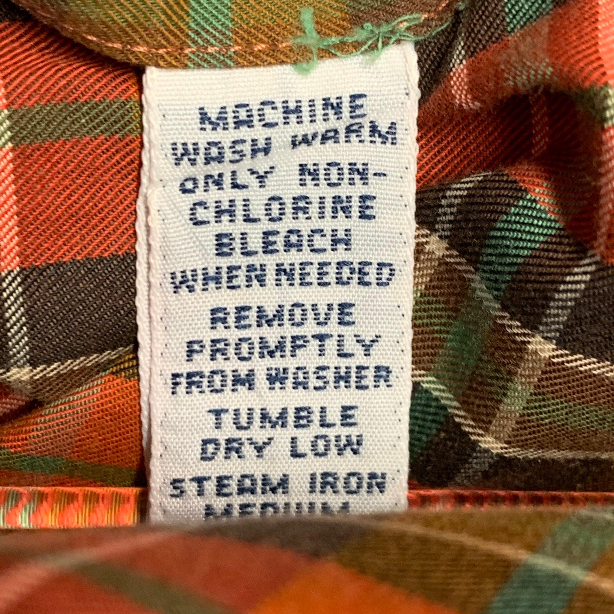 Uomo RALPH LAUREN - Camicia a maniche lunghe in cotone a quadri classici rosso-verde - taglia S in vendita