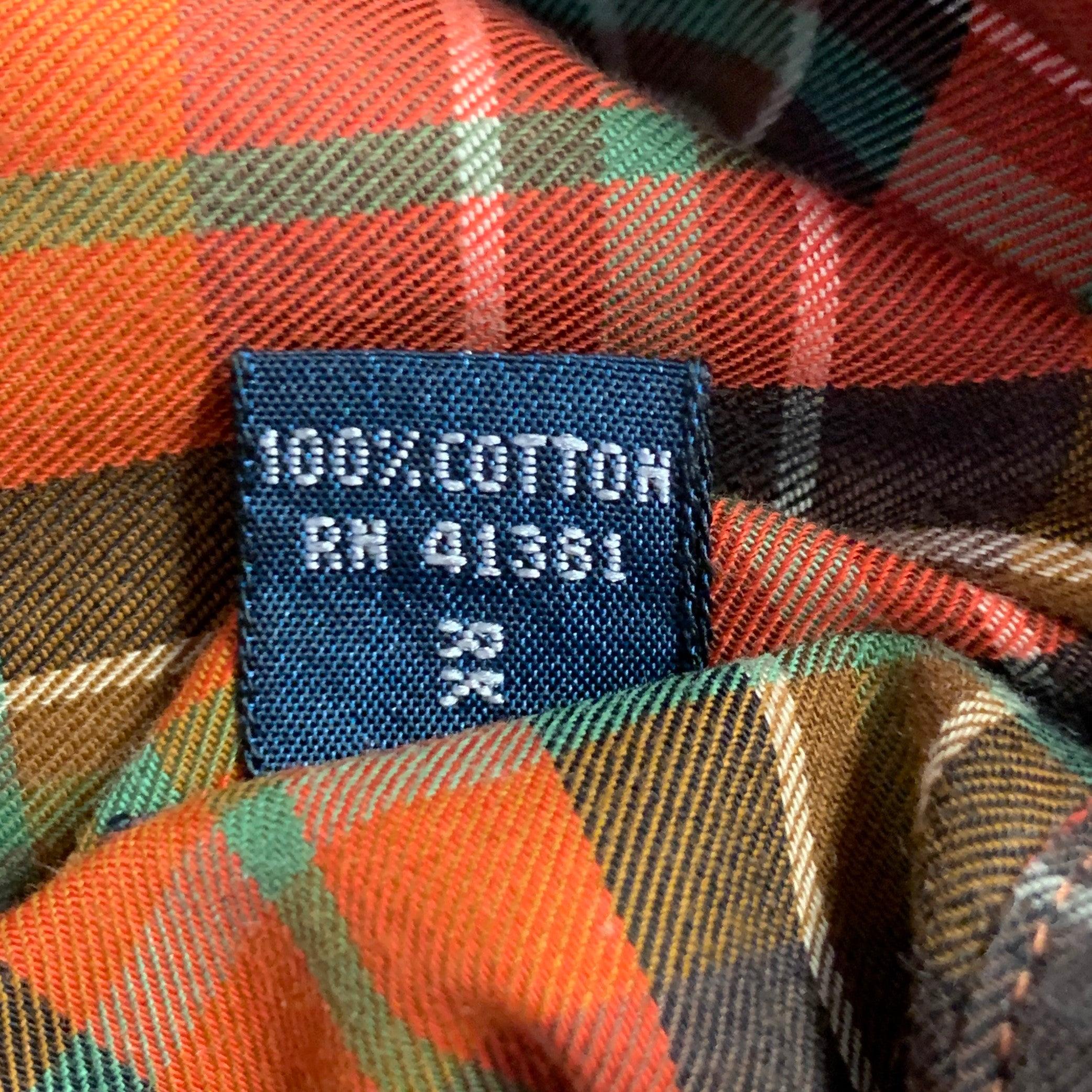 RALPH LAUREN - Camicia a maniche lunghe in cotone a quadri classici rosso-verde - taglia S in vendita 1