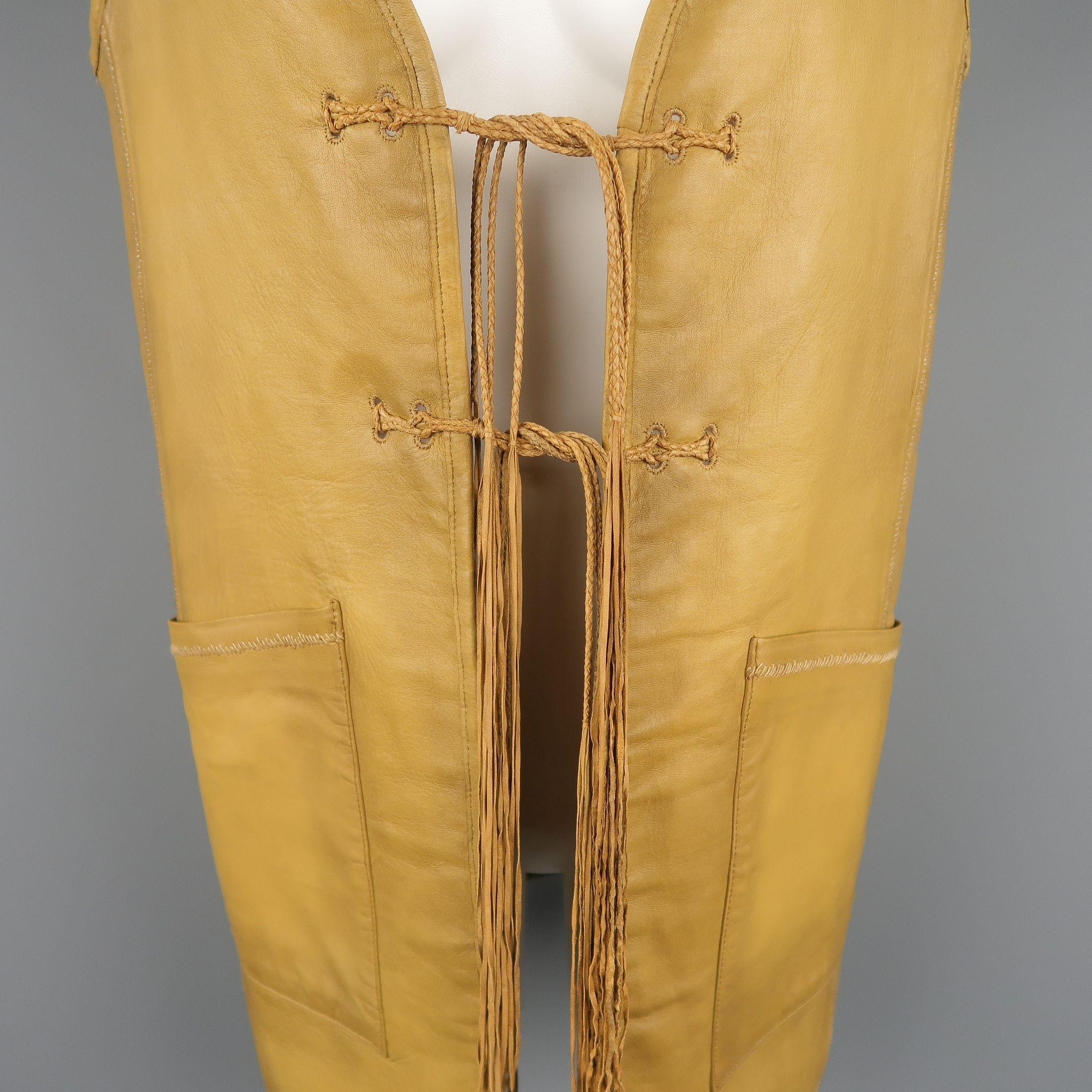 tan leather vest