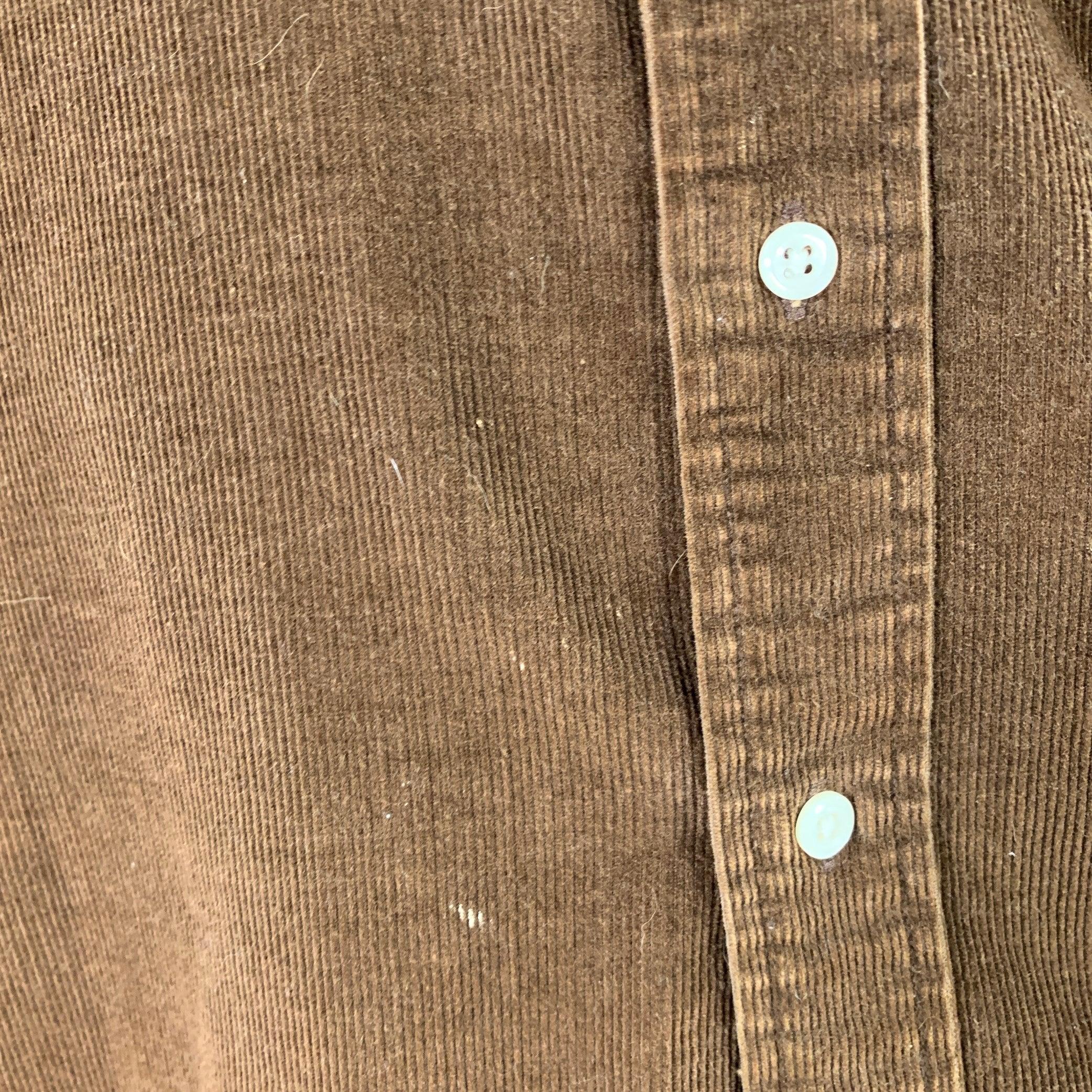 RALPH LAUREN Size XL Brown Corduroy Cotton Button Down Long Sleeve Shirt 2