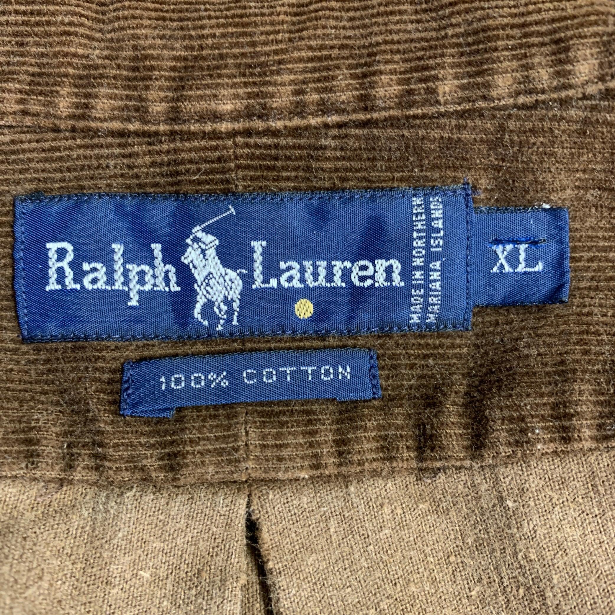 RALPH LAUREN Size XL Brown Corduroy Cotton Button Down Long Sleeve Shirt 3