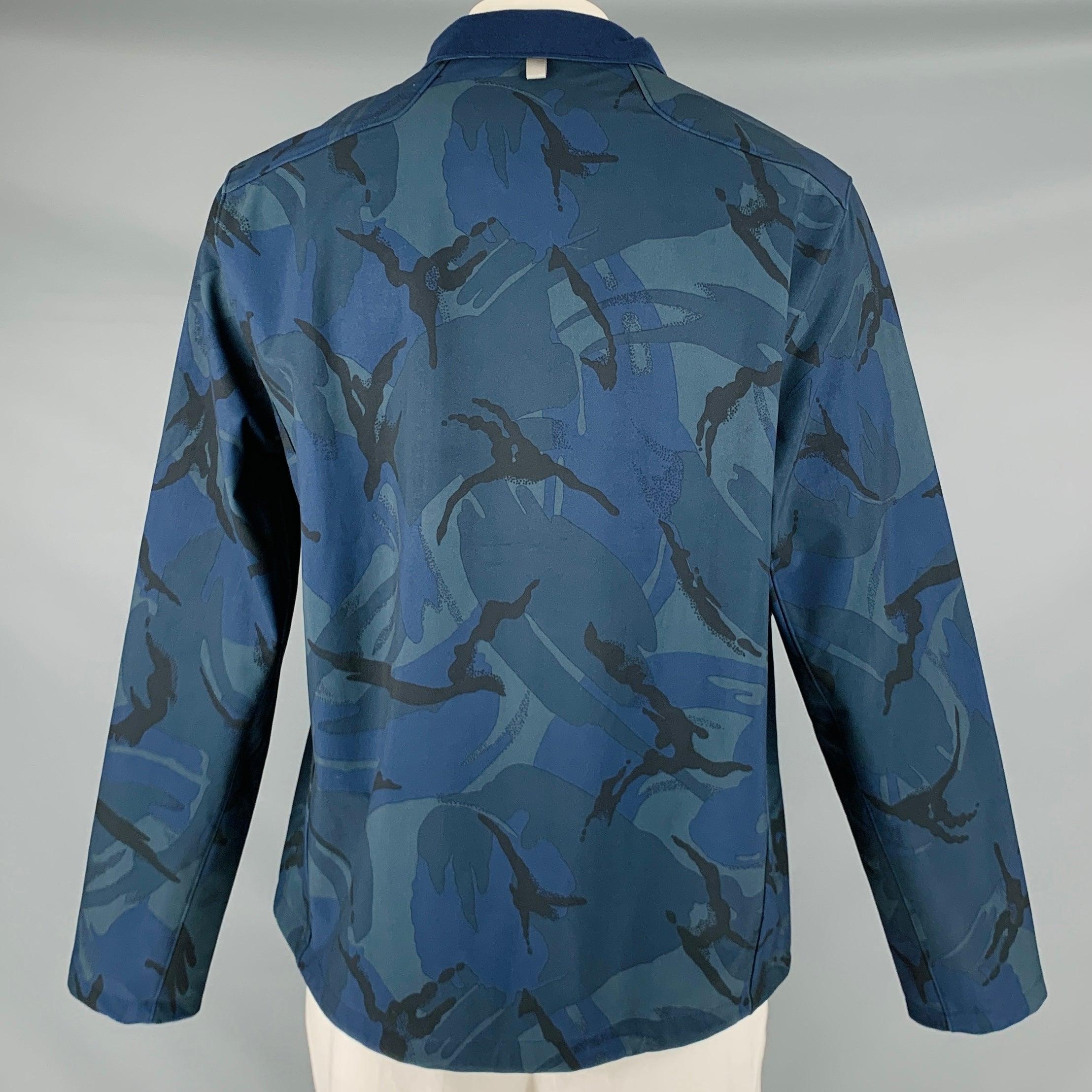 RALPH LAUREN Taille XL Camo bleu marine Veste en polyester élastique Pour hommes en vente