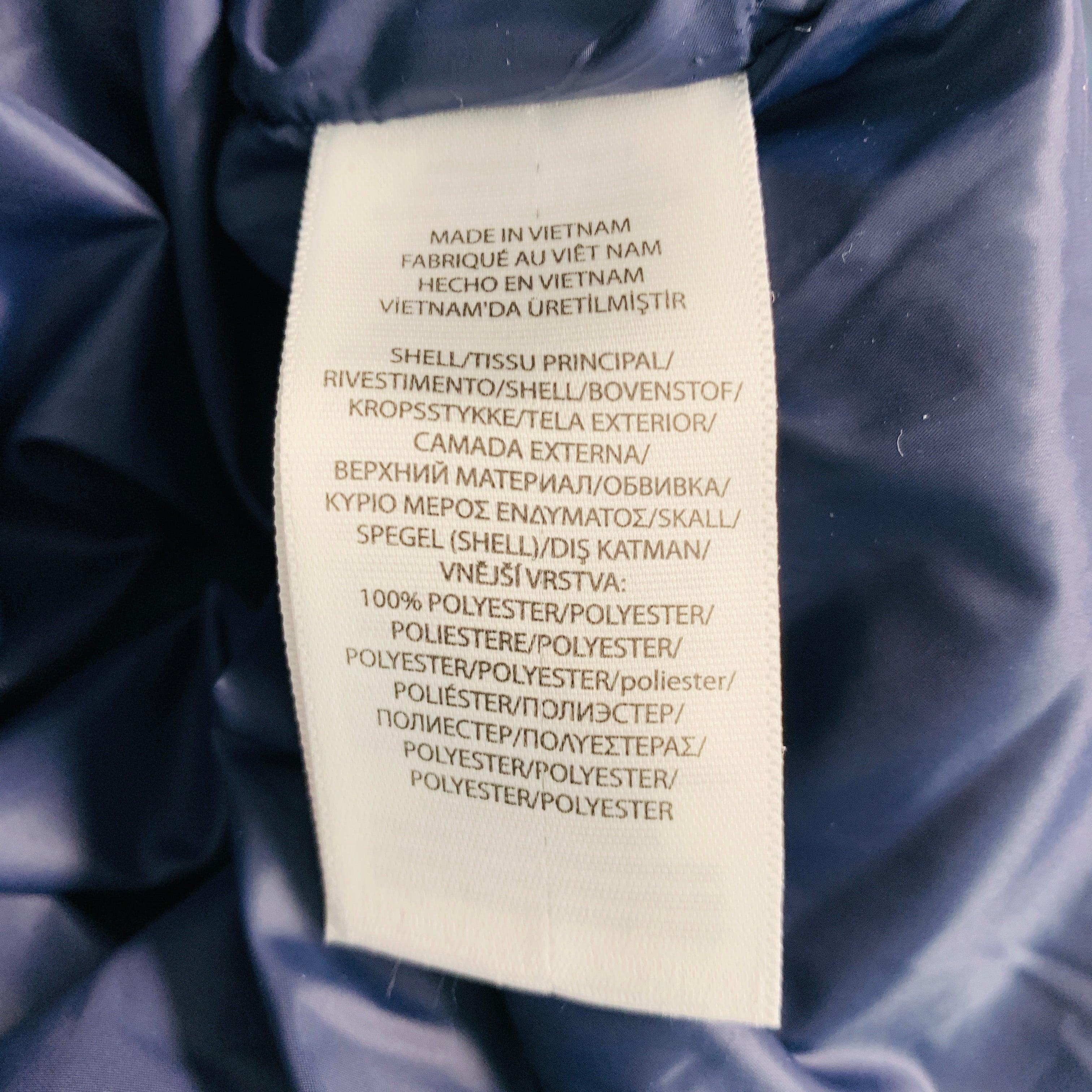 RALPH LAUREN Size XL Navy Blue Camo Polyester Zip Up Jacket For Sale 1