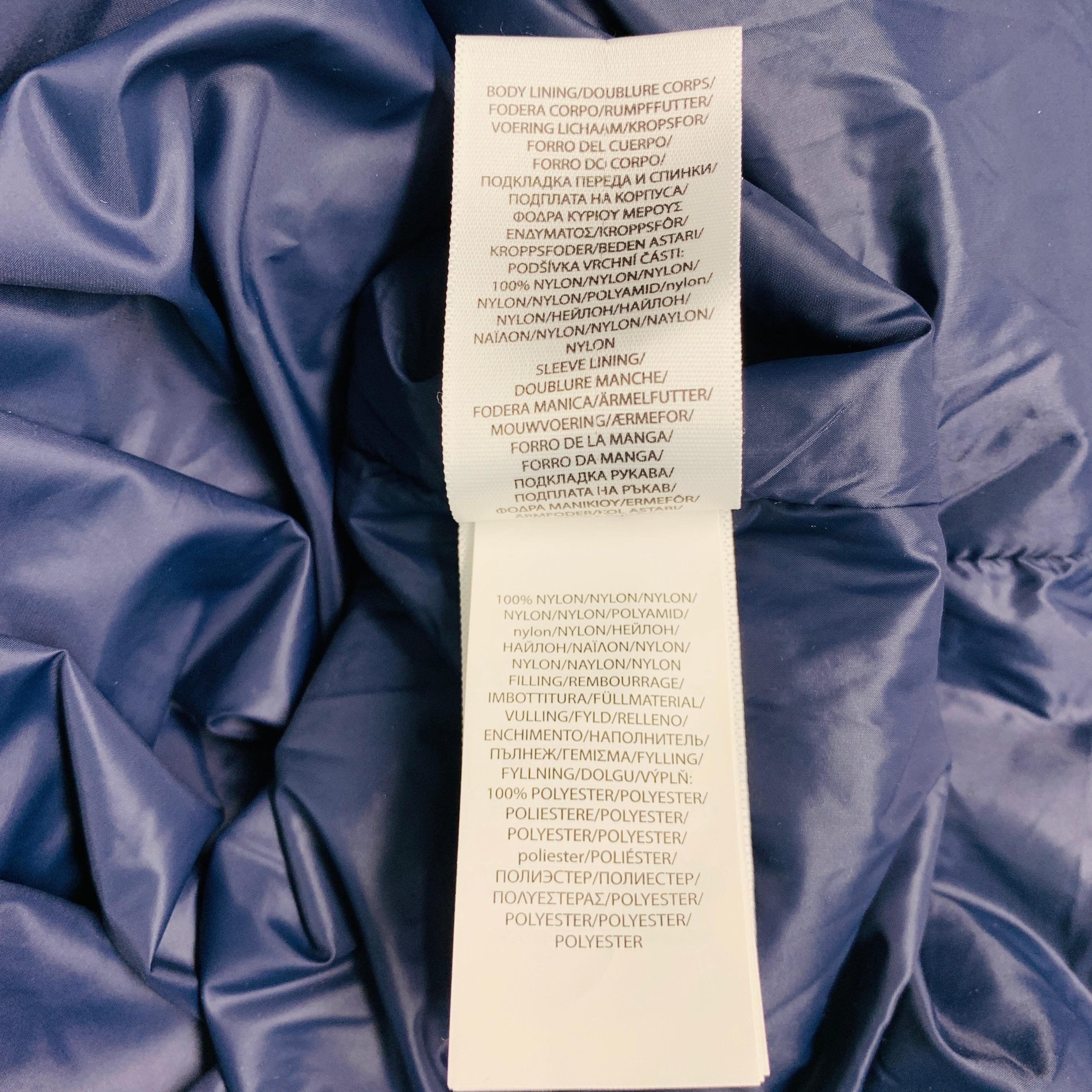 RALPH LAUREN Size XL Navy Blue Camo Polyester Zip Up Jacket For Sale 2