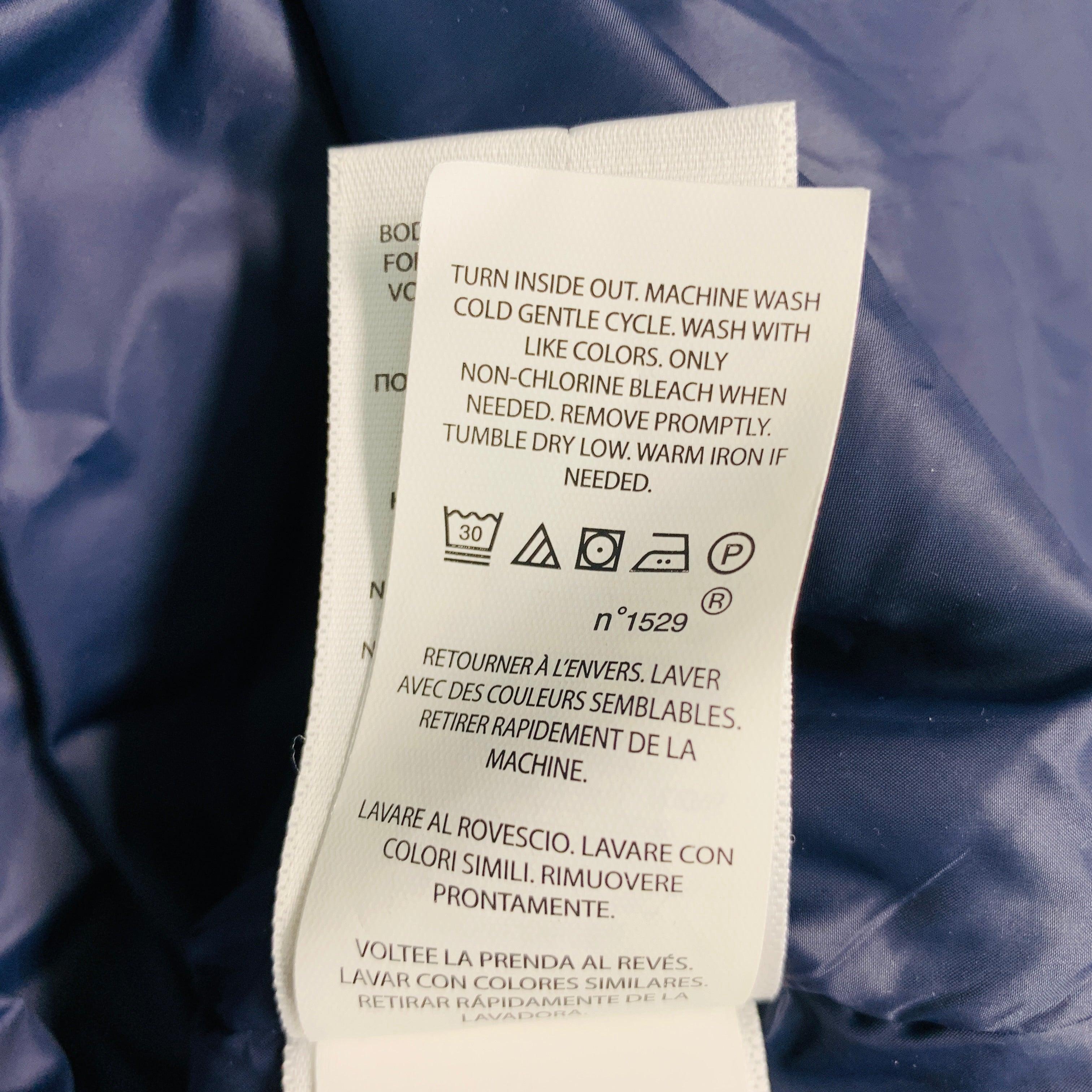 RALPH LAUREN Size XL Navy Blue Camo Polyester Zip Up Jacket For Sale 3
