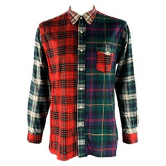 RALPH LAUREN Size XL Red Blue Green Mixed Plaid Flannel Long Sleeve Shirt