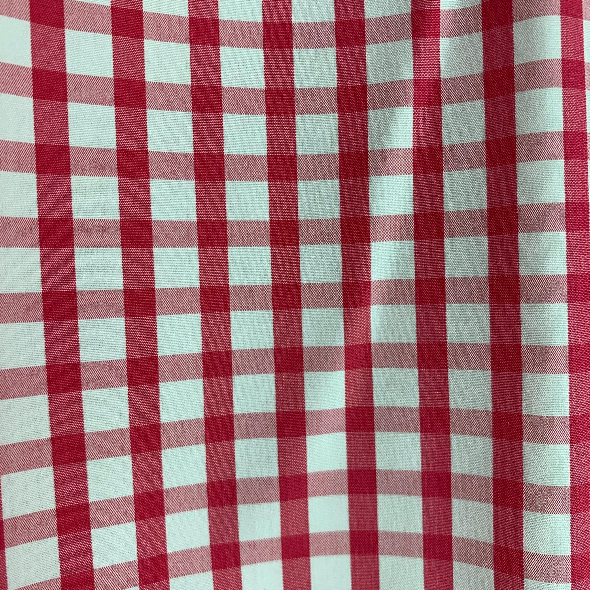 Men's RALPH LAUREN Size XL Red White Checkered Cotton One pocket Long Sleeve Shirt