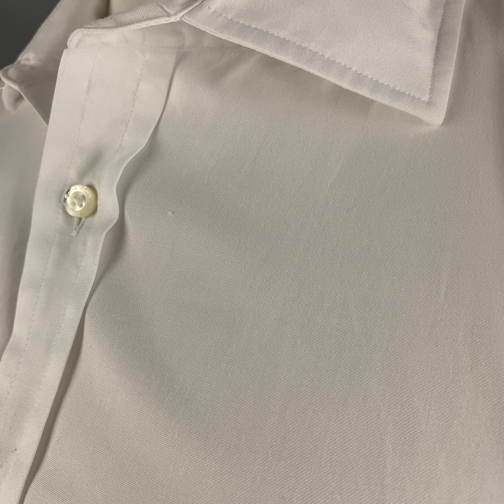 RALPH LAUREN Size XL White Cotton Button Up Long Sleeve Shirt For Sale 3