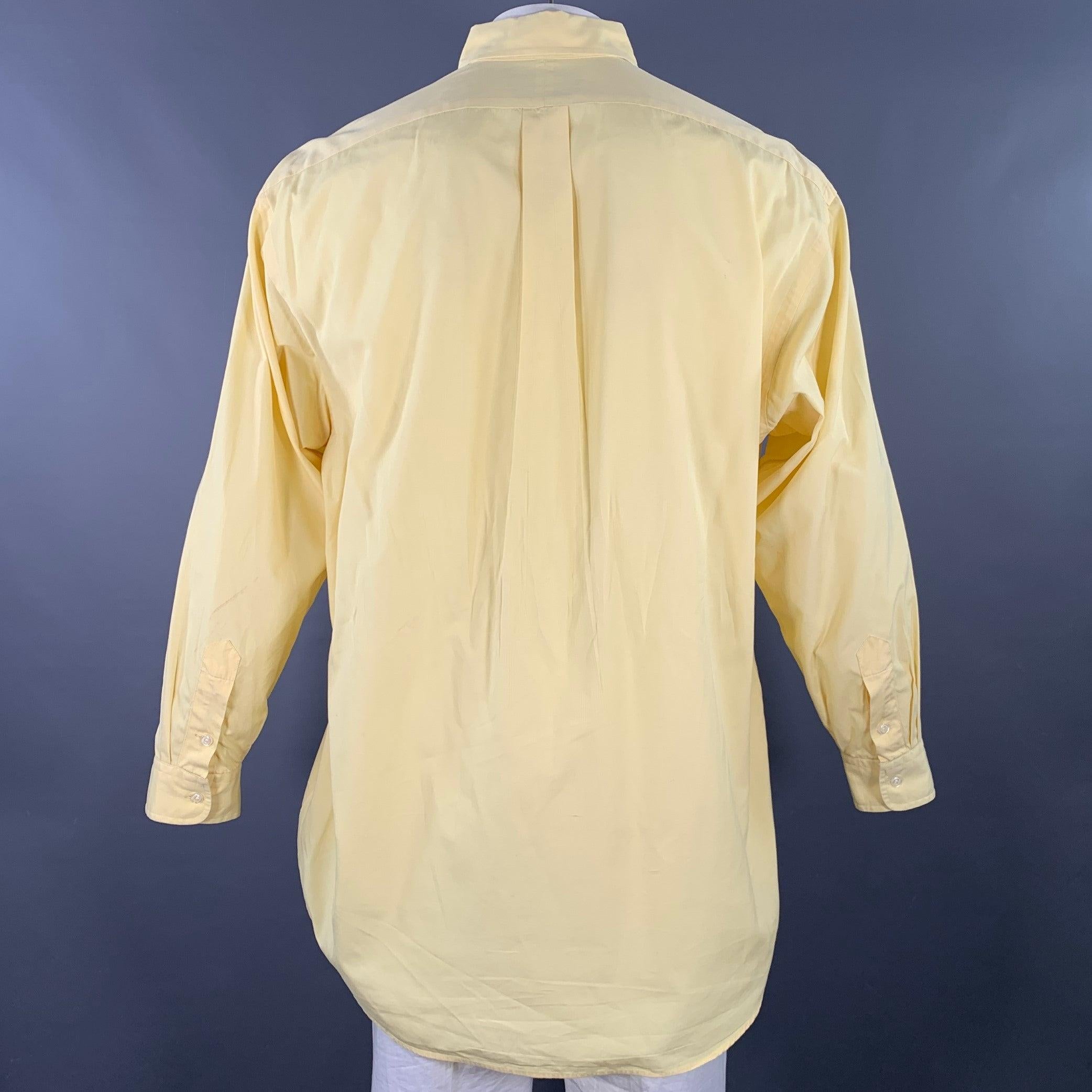 RALPH LAUREN Größe XL Gelbes langärmeliges Baumwollhemd mit Knopfleiste und langen Ärmeln (Beige) im Angebot