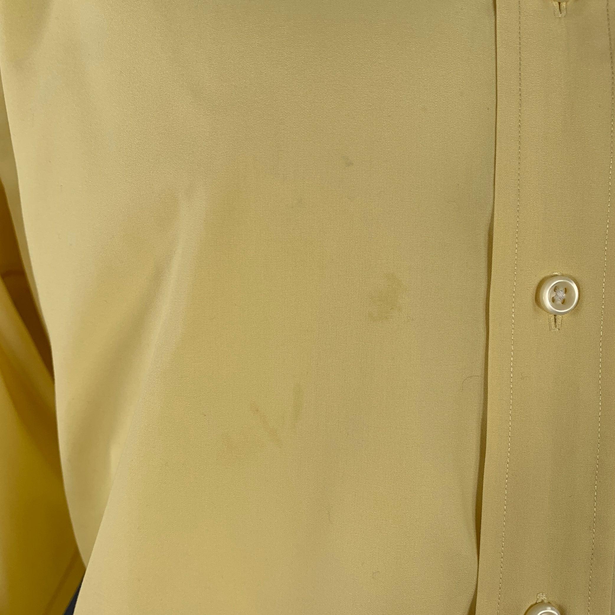 RALPH LAUREN Größe XL Gelbes langärmeliges Baumwollhemd mit Knopfleiste und langen Ärmeln im Zustand „Gut“ im Angebot in San Francisco, CA