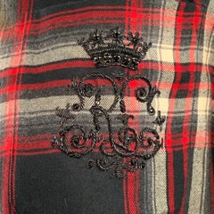 RALPH LAUREN Size XS Black Red White Cotton Plaid One Pocket Shirt